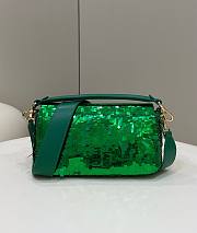 Fendi Baguette Medium Green Sequined Bag - 5