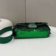 Fendi Baguette Medium Green Sequined Bag - 4