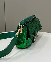 Fendi Baguette Medium Green Sequined Bag - 2