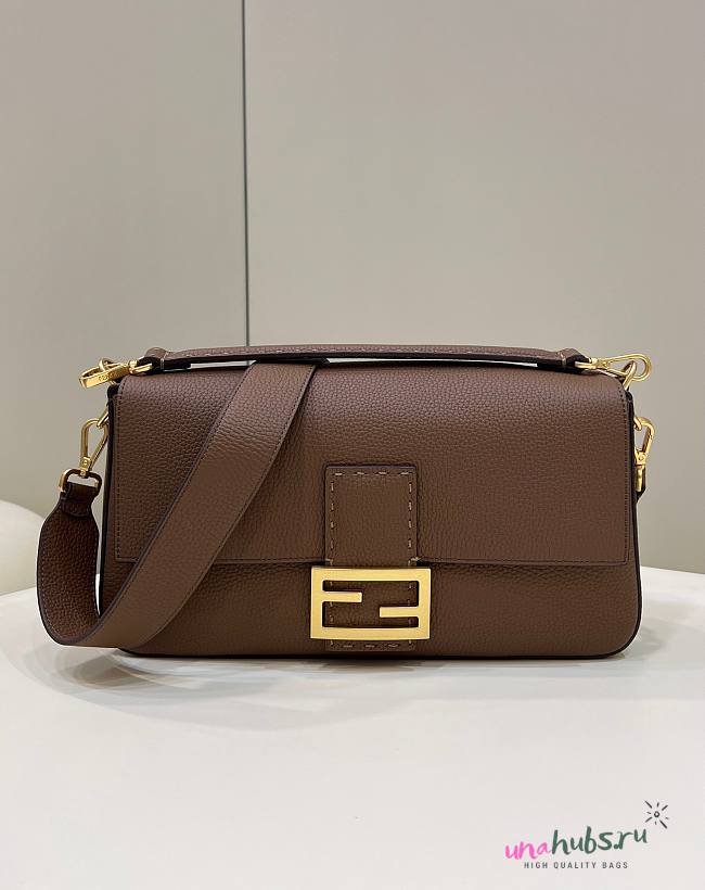 FENDI Baguette large brown leather bag - 1