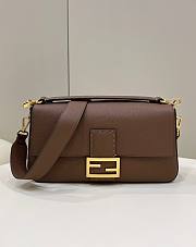 FENDI Baguette large brown leather bag - 1