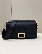 FENDI Baguette large black leather bag - 1