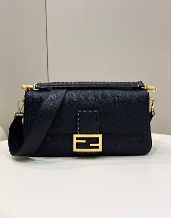 FENDI Baguette large black leather bag