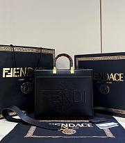 FENDI Fendace Baguette large black leather bag - 5