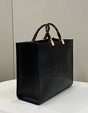 FENDI Fendace Baguette large black leather bag - 6