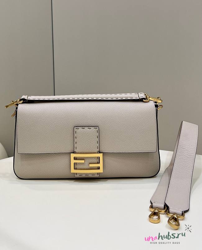 FENDI Baguette large cream leather bag - 1