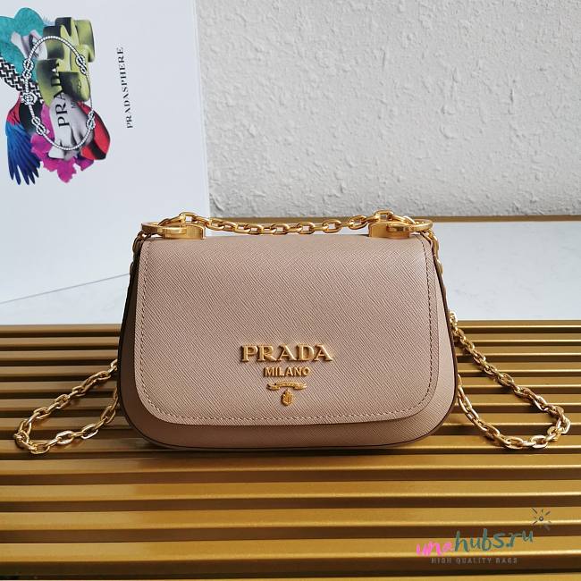 Prada Saffiano Beige Leather Bag  - 1