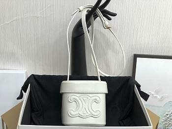 Celine Box Triomphe White Bag