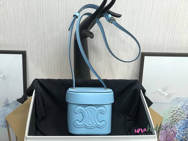 Celine Box Triomphe Blue Bag - 1