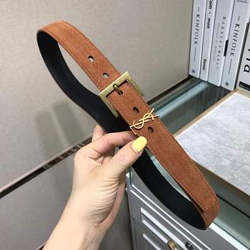 YSL suide leather belt 