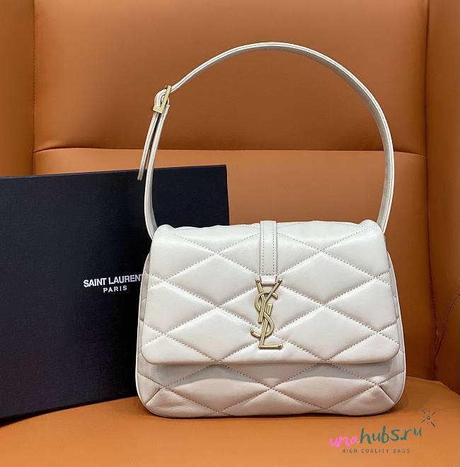 YSL LE 57 White Lambskin Shoulder Bag  - 1