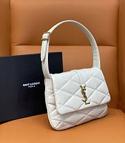 YSL LE 57 White Lambskin Shoulder Bag  - 3