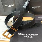 YSL suede black leather belt - 5