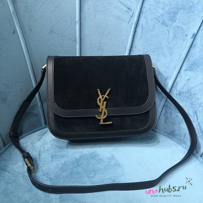 YSL Solfeino black suede shoulder bag - 1