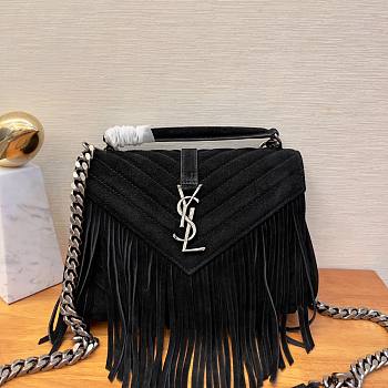 YSL college black suede leather bag