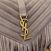 YSL college gray suede leather bag - 5