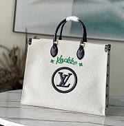 Louis Vuitton onthego white embroidered GM bag  - 1