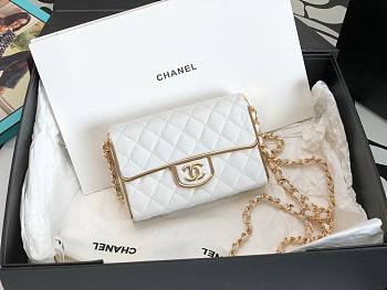 Chanel 22A metal white case bag