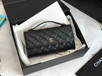 Chanel Flap Phone Holder With Chain Black Bag