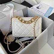 Chanel flap metal mix white lambskin bag - 2