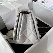 Chanel flap metal mix gray lambskin bag - 4