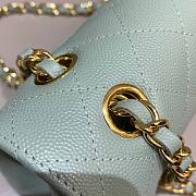 Chanel CF flap mint green grain leather 25 gold bag - 6