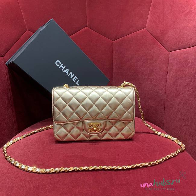 Chanel flapbag gold lambskin bag 20cm - 1