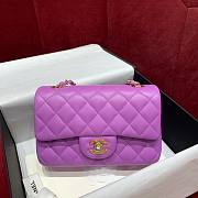 Chanel flapbag purple lambskin bag 20cm  - 1