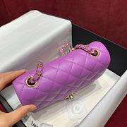 Chanel flapbag purple lambskin bag 20cm  - 5