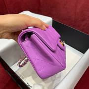 Chanel flapbag purple lambskin bag 20cm  - 4