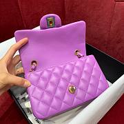 Chanel flapbag purple lambskin bag 20cm  - 3