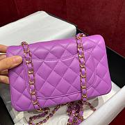 Chanel flapbag purple lambskin bag 20cm  - 2