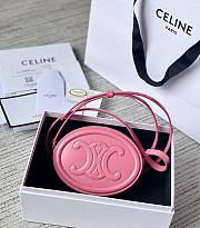 Celine Oval Cuir Triomphe pink calfskin bag  - 1