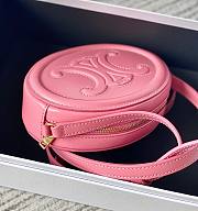 Celine Oval Cuir Triomphe pink calfskin bag  - 3