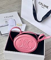 Celine Oval Cuir Triomphe pink calfskin bag  - 2