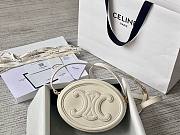 Celine Oval Cuir Triomphe white calfskin bag - 1