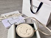 Celine Oval Cuir Triomphe white calfskin bag - 4