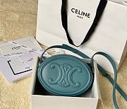 Celine Oval Cuir Triomphe blue calfskin bag - 1