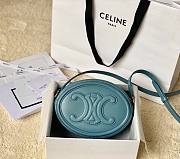 Celine Oval Cuir Triomphe blue calfskin bag - 5