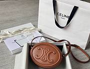 Celine Oval Cuir Triomphe brown calfskin bag - 4