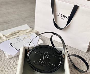 Celine Oval Cuir Triomphe black calfskin bag