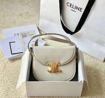 Celine Teen Besace Triomphe white bag