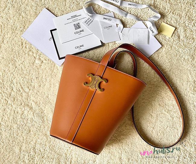 Celine Bucket Triomphe Tan Bag  - 1