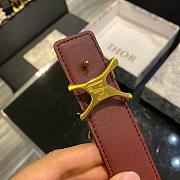Dior logo red 2cm belt - 6