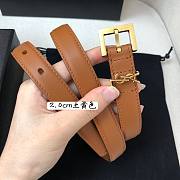 YSL logo brown belt 2cm - 2