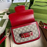 Gucci Horsebit 1955 mini red gg bag - 3