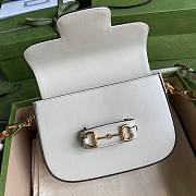 Gucci Horsebit 1955 mini white gg bag - 3