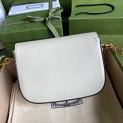 Gucci Horsebit 1955 mini white gg bag - 4