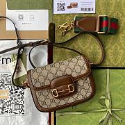 Gucci Horsebit 1955 mini brown gg bag - 1