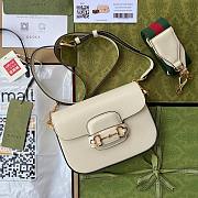 Gucci Horsebit 1955 mini white gg bag - 1